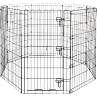 AmazonBasics - Parque de juegos y ejercicios para mascotas- paneles de valla metálica- plegable- 152-4 x 152-4 x 106-6…